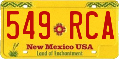 NM license plate 549RCA