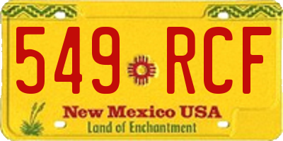 NM license plate 549RCF