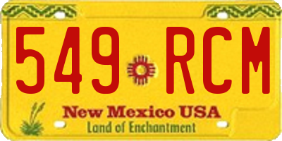 NM license plate 549RCM