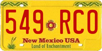NM license plate 549RCO