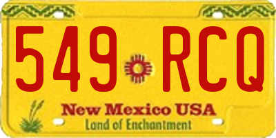 NM license plate 549RCQ