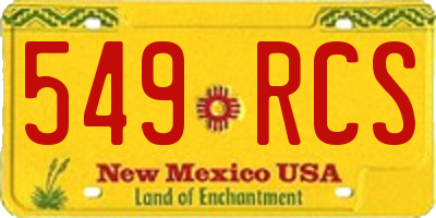NM license plate 549RCS