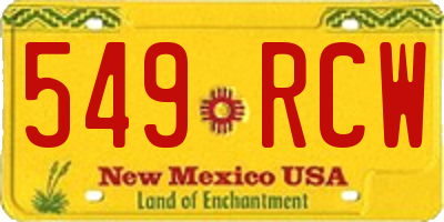 NM license plate 549RCW