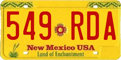 NM license plate 549RDA