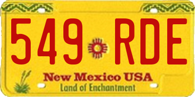 NM license plate 549RDE