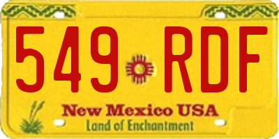 NM license plate 549RDF
