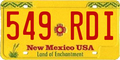 NM license plate 549RDI