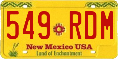 NM license plate 549RDM