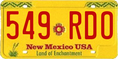 NM license plate 549RDO