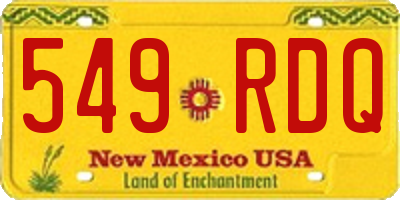 NM license plate 549RDQ