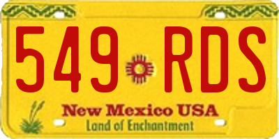 NM license plate 549RDS