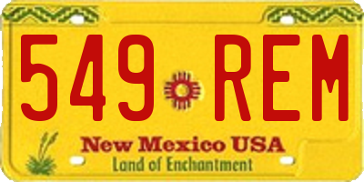 NM license plate 549REM