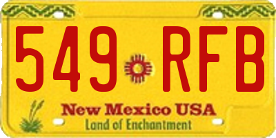 NM license plate 549RFB