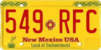 NM license plate 549RFC