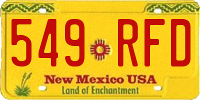 NM license plate 549RFD