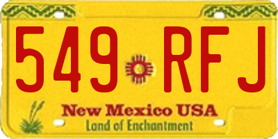 NM license plate 549RFJ