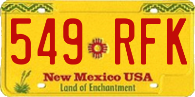 NM license plate 549RFK