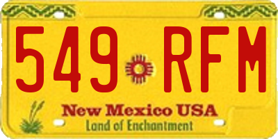 NM license plate 549RFM