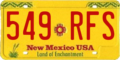 NM license plate 549RFS