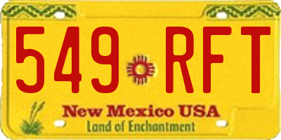 NM license plate 549RFT