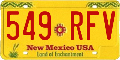 NM license plate 549RFV