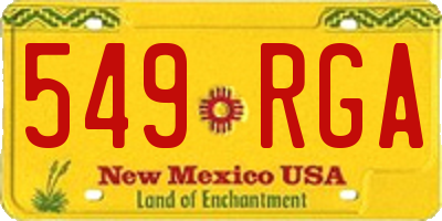 NM license plate 549RGA