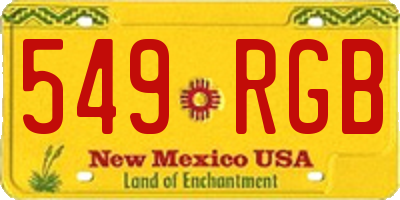 NM license plate 549RGB