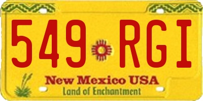 NM license plate 549RGI