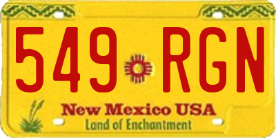 NM license plate 549RGN