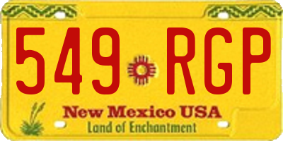 NM license plate 549RGP