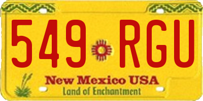 NM license plate 549RGU