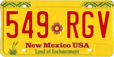 NM license plate 549RGV
