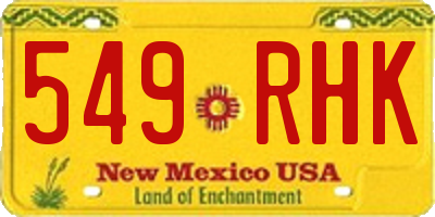 NM license plate 549RHK