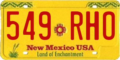 NM license plate 549RHO
