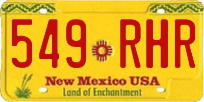 NM license plate 549RHR
