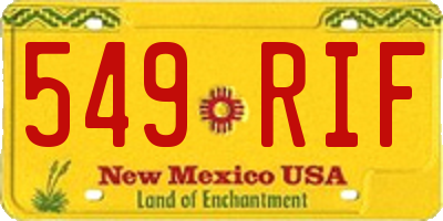 NM license plate 549RIF