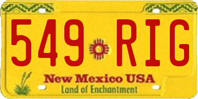 NM license plate 549RIG