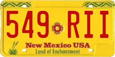 NM license plate 549RII