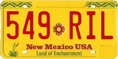 NM license plate 549RIL