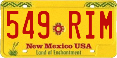 NM license plate 549RIM