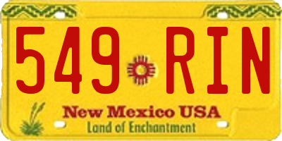 NM license plate 549RIN