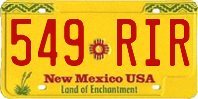 NM license plate 549RIR