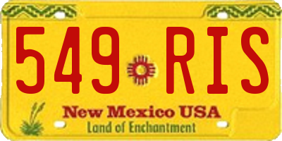 NM license plate 549RIS