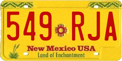 NM license plate 549RJA