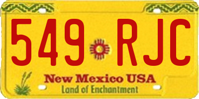 NM license plate 549RJC