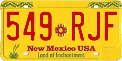 NM license plate 549RJF