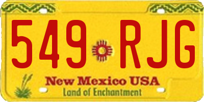 NM license plate 549RJG