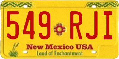 NM license plate 549RJI
