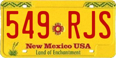NM license plate 549RJS