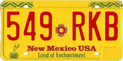 NM license plate 549RKB